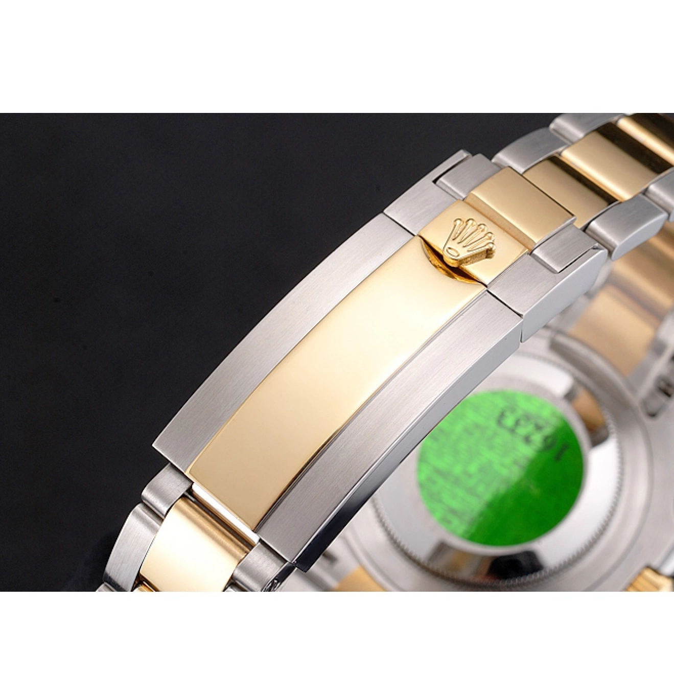 Aaa replica watch Submariner Rolex And Green Bracelet Tone Two Steel Swiss Bezel Dial Gold 0721